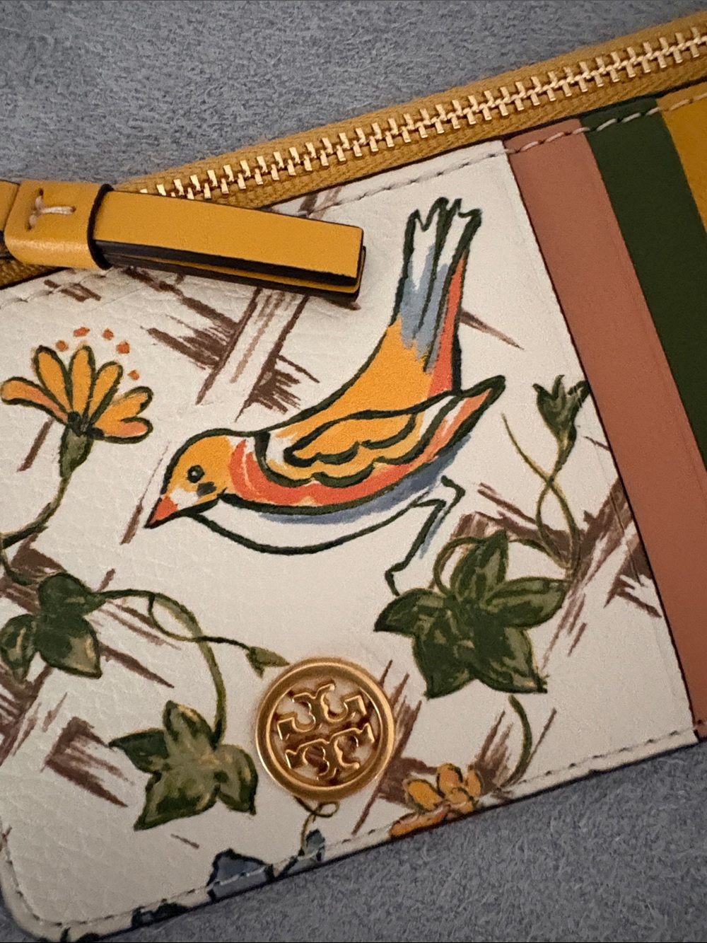 Tory Burch Walker Printed Top-Zip Card Case - Picture 4 of 5